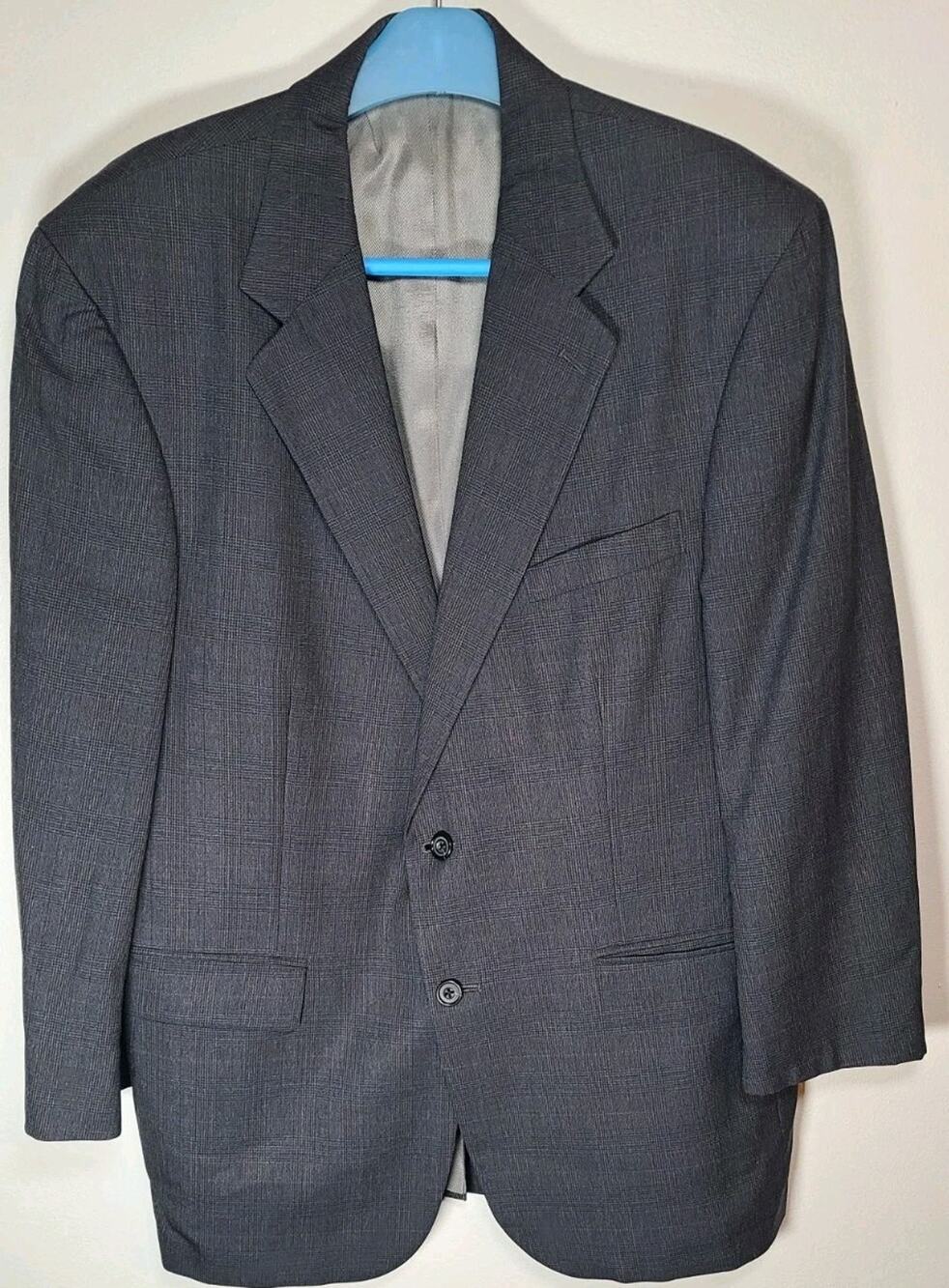Cricketeer Mens Vintage Wool Sport Coat 43R Charcoal Gray 2 Button Blazer